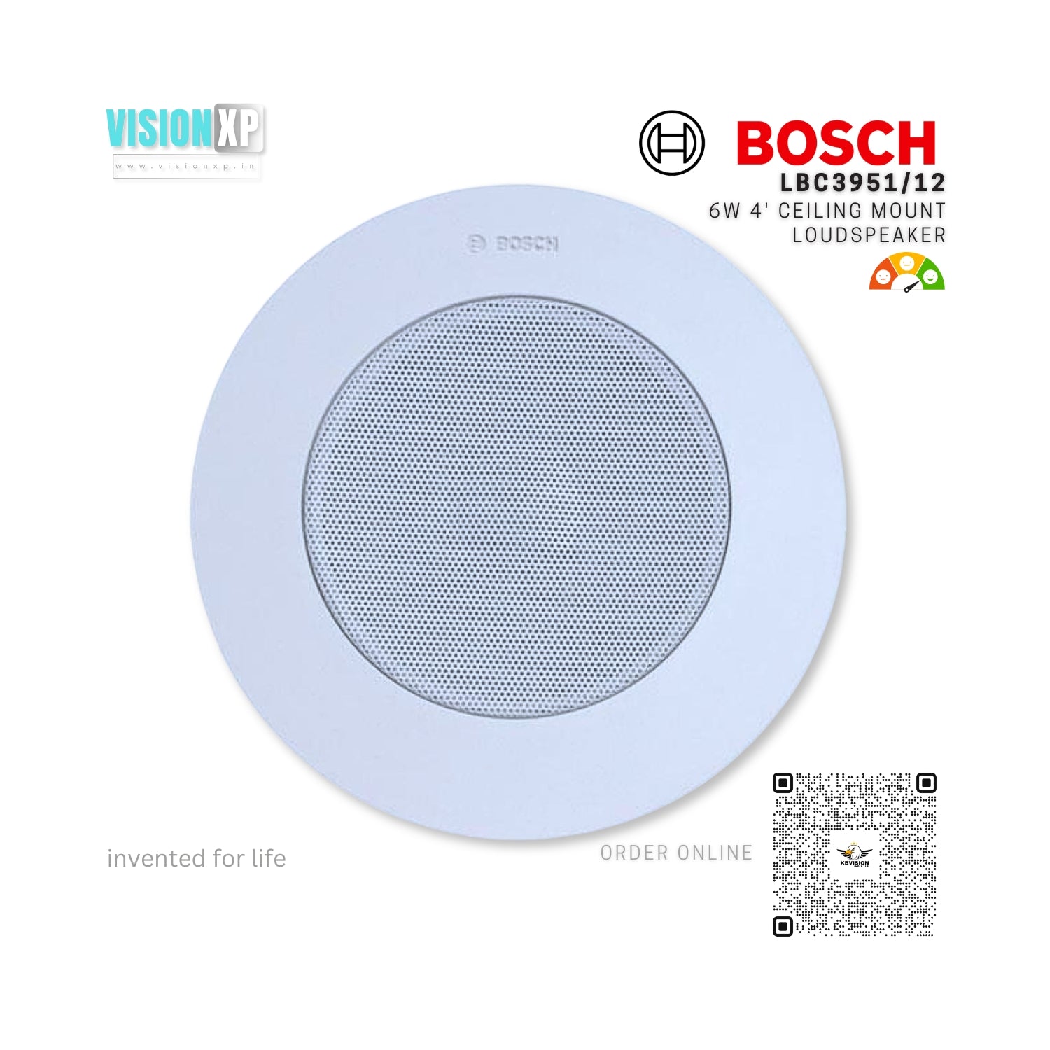 Bosch LBC3951/12 6 Watt 4 inch Ceiling Mount loudspeaker Bosch LBC3951/12 6 Watt 4 inch Ceiling Mount loudspeaker